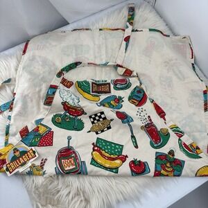 Vintage NWT Grilla Gear Apron‎ Colorful Apron With Gorilla Pattern Canvas